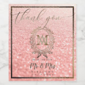 PixDezines-Imitat Monogram+Laurel Wreath Weinetikett (Einzelnes Label)