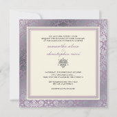 PixDezines Imitat Silber/DIY-Hintergrund/Lavendel Einladung (Rückseite)