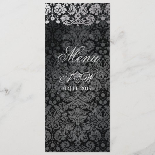 PixDezines Imitat Silber/DIY Hintergrund/Zitrone Menükarte (Rückseite)