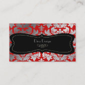 PixDezines Imitat Silberbarocke, rot/schwarz Visitenkarte (Vorderseite)