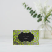 PixDezines Imitat Silberflora-Damast/Deuchfarbe Visitenkarte (Stehend Vorderseite)