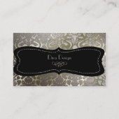 PixDezines Imitat Silberflora-Damast/Deuchfarbe Visitenkarte (Vorderseite)