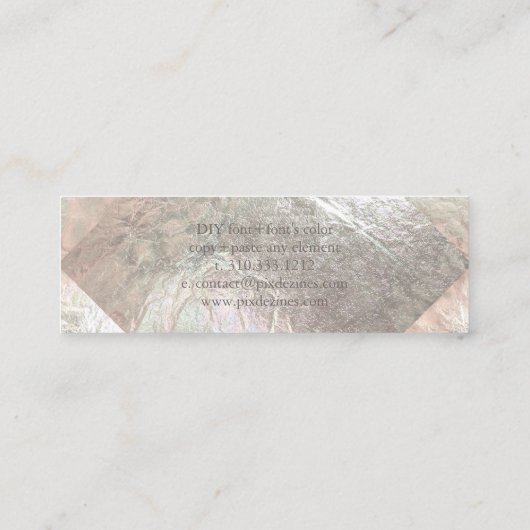 PixDezines Imitat Silberplatten Mini Visitenkarte (Rückseite)