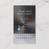 PixDezines Imitat Stahlblech/Schriftart Visitenkarte (Rückseite)