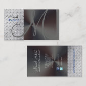 PixDezines Imitat Stahlblech/Schriftart Visitenkarte (Vorne/Hinten)