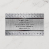 PixDezines Imitat Stahlblech/Schriftart Visitenkarte (Rückseite)