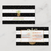 PixDezines Imitate Ananas/B+W Streifen Visitenkarte (Vorne/Hinten)