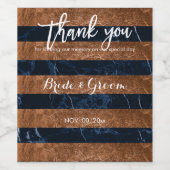 PixDezines Imitate Bräse/Blaue Marmorstreifen Stre Weinetikett (Einzelnes Label)