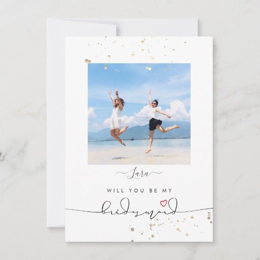 PixDezines Imitate Glitzer wird Sie .. Bridesmaid Einladung (Vorderseite)