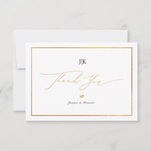 PixDezines Imitate Gold Classic Dankeschön Karte (Vorderseite)