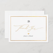 PixDezines Imitate Gold Classic Dankeschön Karte (Vorne/Hinten)