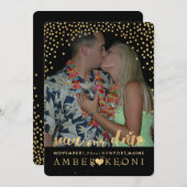 PixDezines Imitate Gold Confetti/Herz/Rett Datum Save The Date (Vorne/Hinten)