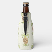 PixDezines Imitate Gold Foil Ananas Muster Flaschenkühler (Flasche Rückseite)