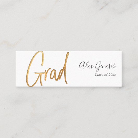 PixDezines Imitate Gold Grad Name Card Mini Visitenkarte (Vorderseite)