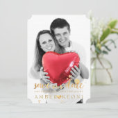 PixDezines Imitate Gold Herz/Rett Datum/Farbgebung Save The Date (Stehend Vorderseite)