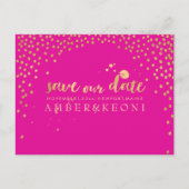 PixDezines Imitate Gold/Konfetti/rett Datum/DIY-Fa Ankündigungspostkarte (Vorderseite)
