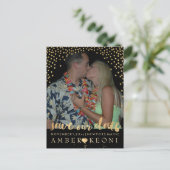 PixDezines Imitate Gold/Konfetti/rett Datum/DIY-Fa Ankündigungspostkarte (Stehend Vorderseite)