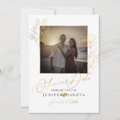 PixDezines Imitate Gold Lisianthus+Delicate Zweigs Einladung (Vorderseite)