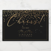 PixDezines Imitate Gold Luxury Script Cheers Schaumweinetikett (Einzelnes Label)
