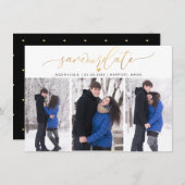 PixDezines Imitate Gold Modernes Pinselskript Save The Date (Vorne/Hinten)