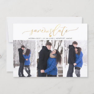 PixDezines Imitate Gold Modernes Pinselskript Save The Date