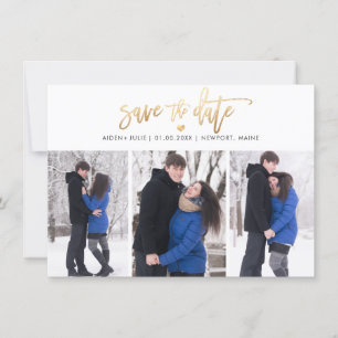 PixDezines Imitate Gold Modernes Pinselskript Save The Date