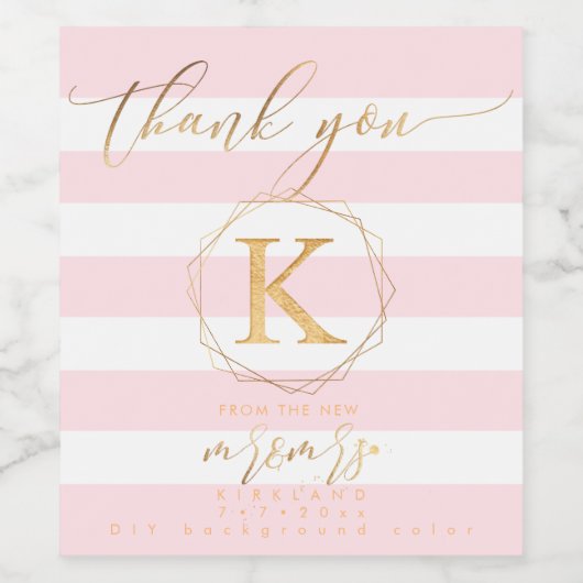 PixDezines Imitate Gold Monogram A-Z, New Mr. Mrs. Weinetikett (Einzelnes Label)