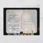 PixDezines-Imitate Gold/rett-Datum/DIY-Farbe Ankündigungspostkarte (Rückseite)