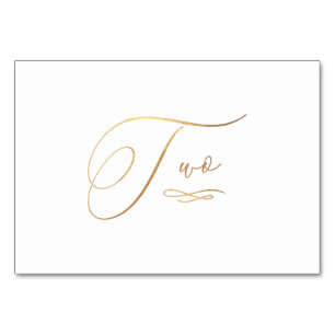 PixDezines Imitate Gold Romantische Kalligraphie Z Tischnummer