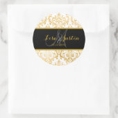 PixDezines-Imitate Gold/Rossi-Damast Runder Aufkleber (Tasche)