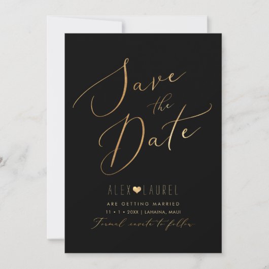 PixDezines Imitate Gold Save the Date Einladung (Vorderseite)