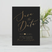PixDezines Imitate Gold Save the Date Einladung (Stehend Vorderseite)