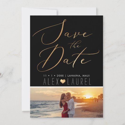 PixDezines Imitate Gold Save the Date Einladung (Vorderseite)
