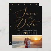 PixDezines Imitate Gold Save the Date Einladung (Vorne/Hinten)