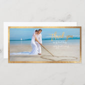 PixDezines Imitate Gold Scallop Frame/vielen Dank Dankeskarte (Vorne/Hinten)