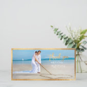 PixDezines Imitate Gold Scallop Frame/vielen Dank Dankeskarte (Stehend Vorderseite)