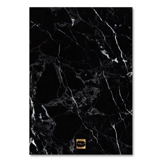 PixDezines-Imitate Gold-Schwarz-Marmor+Weiß/Tischk Tischnummer (Rückseite)