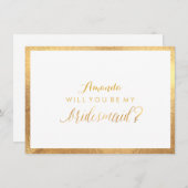 PixDezines Imitate Gold werden Sie meine Bridesmai Einladung (Vorne/Hinten)