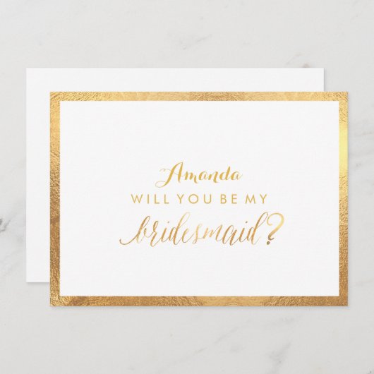 PixDezines Imitate Gold werden Sie meine Bridesmai Einladung (Vorne/Hinten)