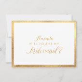 PixDezines Imitate Gold werden Sie meine Bridesmai Einladung (Vorderseite)
