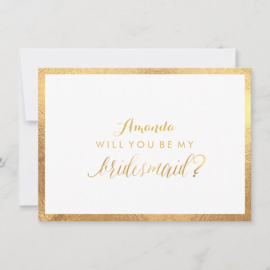 PixDezines Imitate Gold werden Sie meine Bridesmai Einladung (Vorderseite)