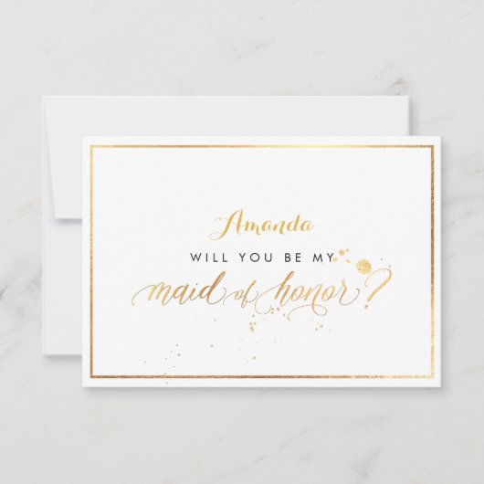 PixDezines Imitate Gold werden Sie Trauzeugin Einladung (Vorderseite)