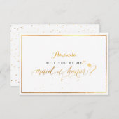 PixDezines Imitate Gold werden Sie Trauzeugin Einladung (Vorne/Hinten)