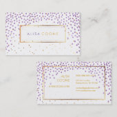 PixDezines-Imitate, goldene+lilac-Sprinklen Visitenkarte (Vorne/Hinten)
