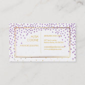 PixDezines-Imitate, goldene+lilac-Sprinklen Visitenkarte (Rückseite)