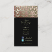 PixDezines-Imitate Kupferflora-Damast/Degenhinterg Visitenkarte (Rückseite)