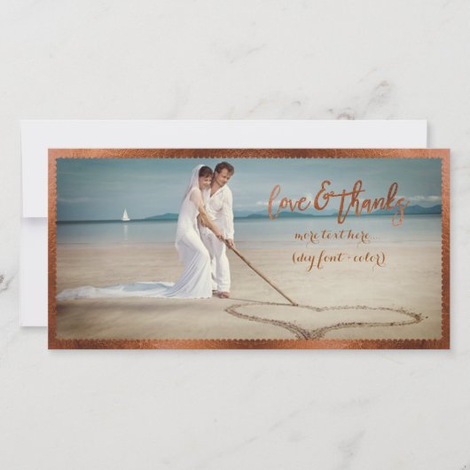 PixDezines Imitate Kupferrahmen/vielen Dank Foto Dankeskarte (Vorderseite)