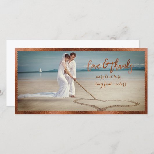 PixDezines Imitate Kupferrahmen/vielen Dank Foto Dankeskarte (Vorne/Hinten)