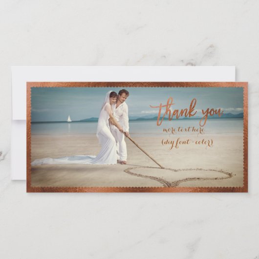 PixDezines Imitate Kupferrahmen/vielen Dank Foto Dankeskarte (Vorderseite)