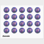 PixDezines IMITATE METALLIC COBALT VIOLET+GOLD Runder Aufkleber (Blatt)